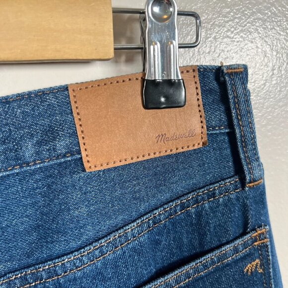 Madewell Baggy Straight Jeans Size 28 Dark Worn Indigo Wash High Rise Slouchy - Picture 10 of 15